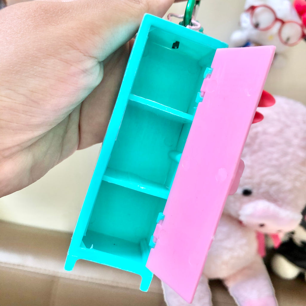 Kawaii Mini Locker Keychain Bag Charm – Pink & Mint