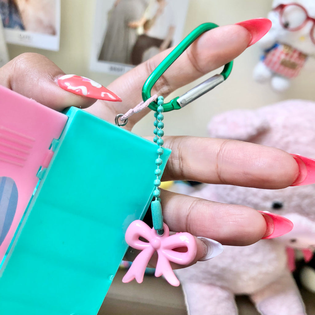 Kawaii Mini Locker Keychain Bag Charm – Pink & Mint