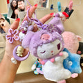 Purple Kuromi-Inspired Plush Keychain Bag Charm