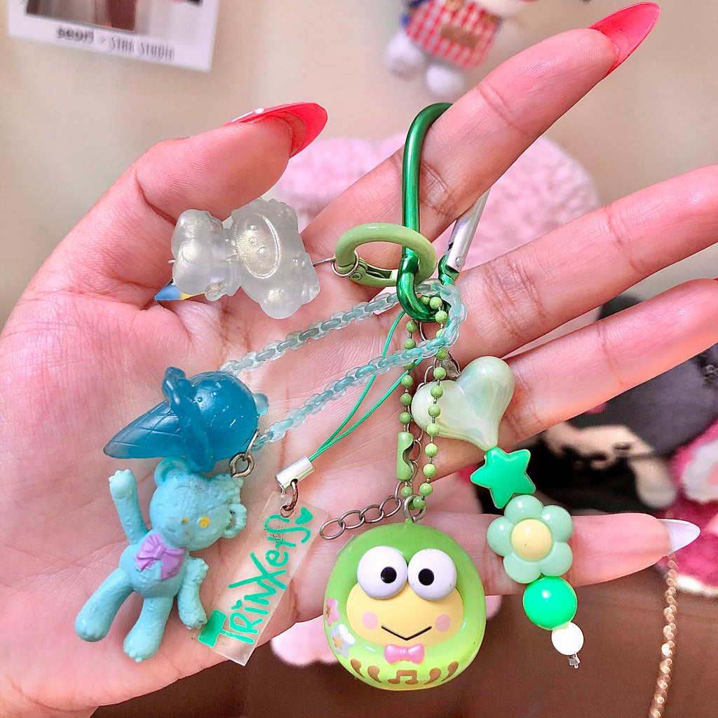 TopToy Keroppi Sanrio Green Kawaii Keychain Bag Charm