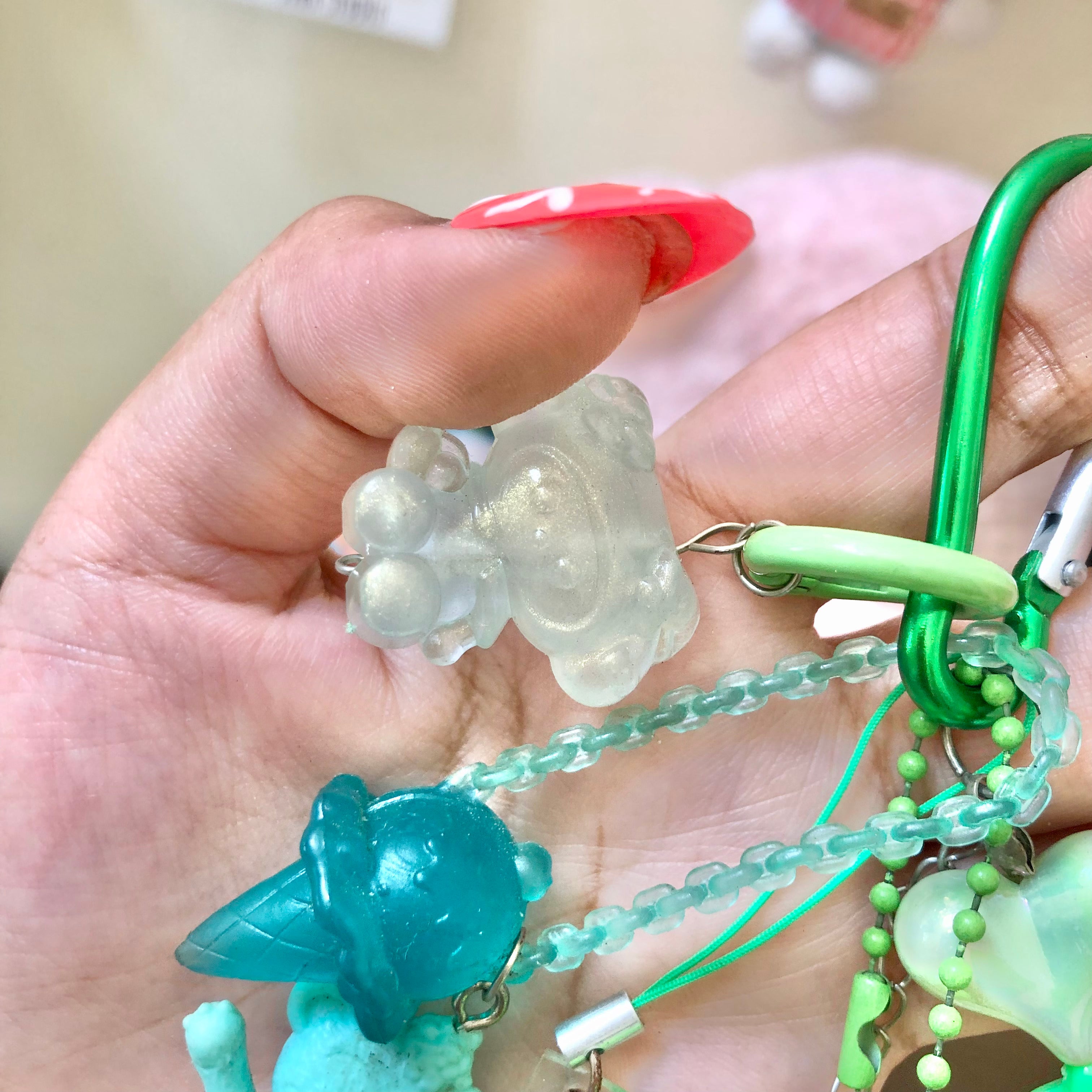 TopToy Keroppi Sanrio Green Kawaii Keychain Bag Charm