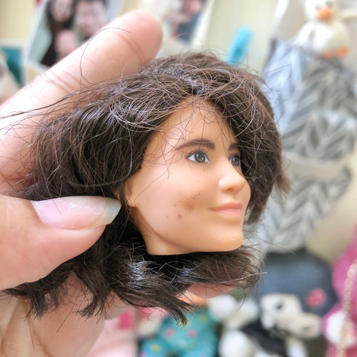 Barbie Samantha Cristoforetti doll head front view